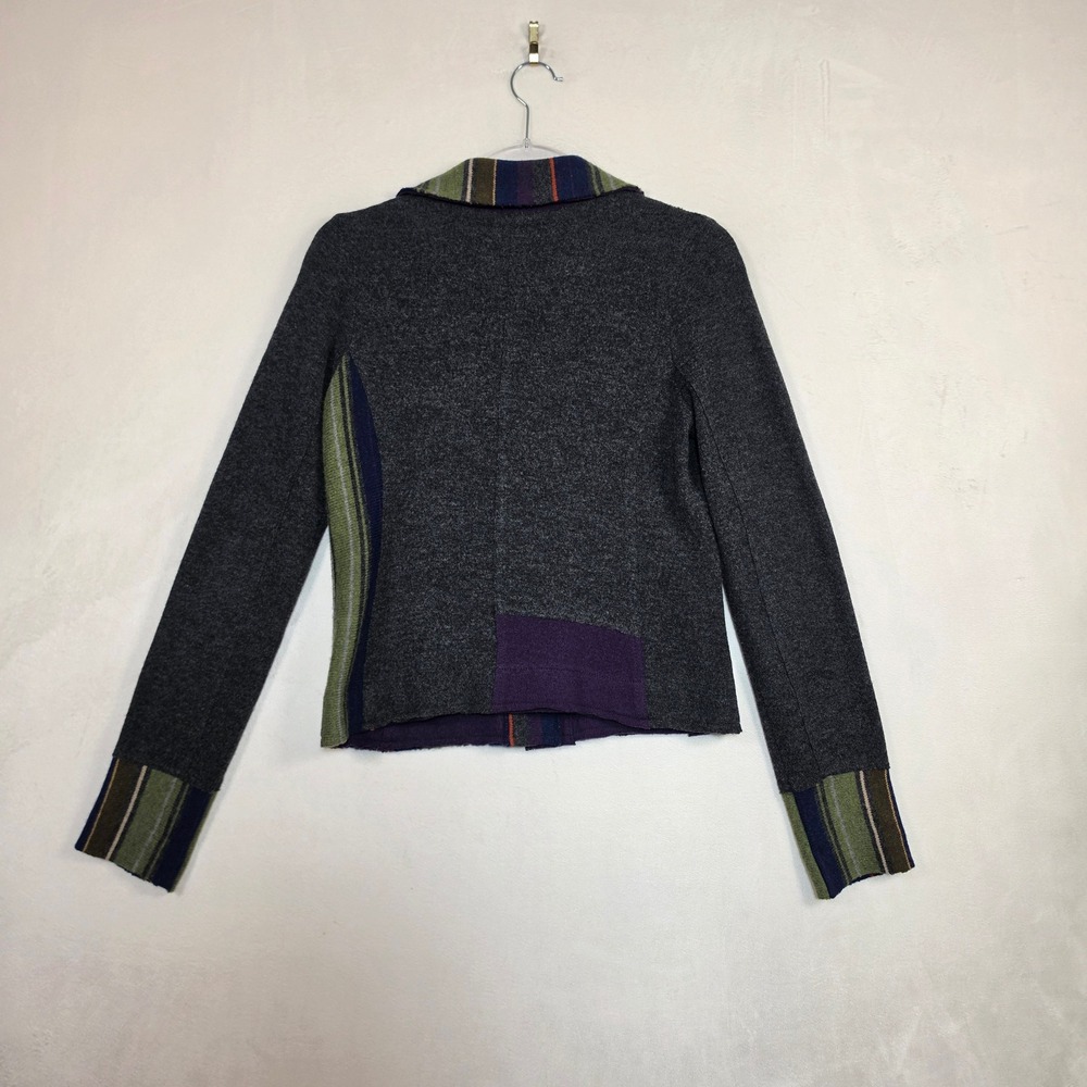 Anthropologie Sparrow Womens XS Gray Patchwork Stripe Boho - Picture 8 of 12